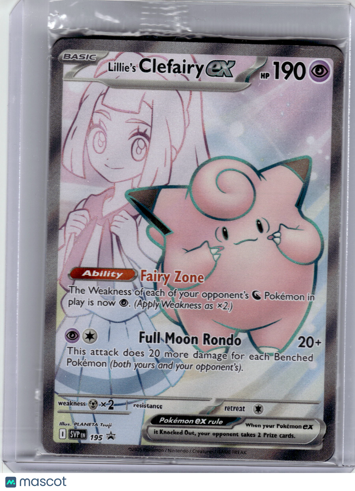 2025 Pokemon—Lillie's Clefairy EX #SVP EN 195 Scarlet & Violet— (Sealed) Near Mint