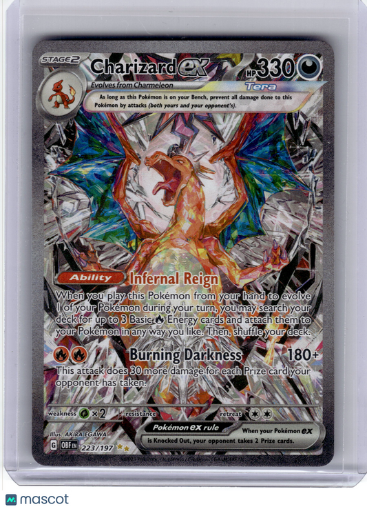 2024 Pokemon—Charizard EX #223 Obsidian Flames—Special Illustration Rare Holo NM