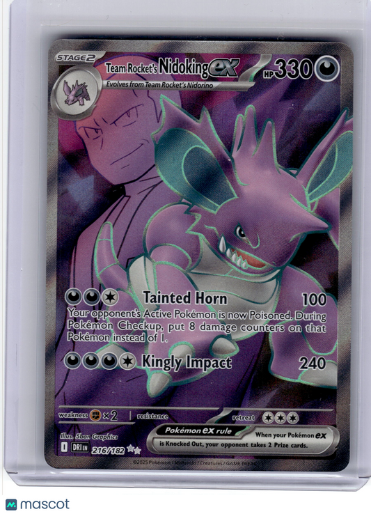 2025 Pokemon—Team Rocket's Nidoking EX #216 Destined Rivals—Ultra Rare Near Mint