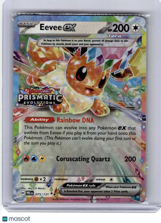 2025 Pokemon—Eevee EX #75 Prismatic Evolutions—Rare Holo Near Mint (Sealed)