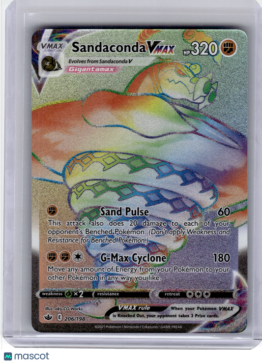 2021 Pokemon—Sandaconda VMAX #206 Chilling Reign—Secret Rare Holo Near Mint