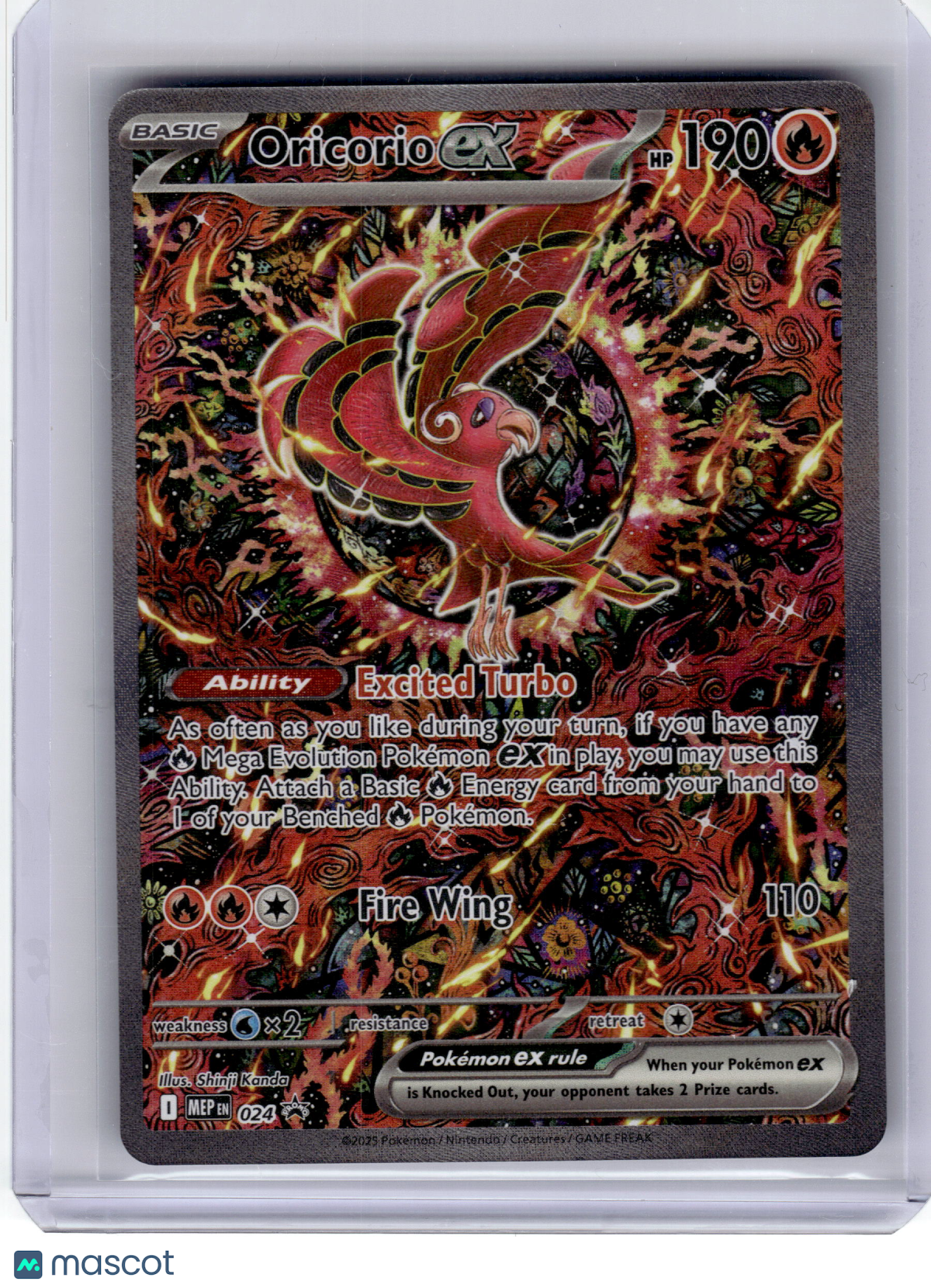 2025 Pokemon—Oricorio EX #024 Mega Evolution—Black Star Promo Holo Near Mint