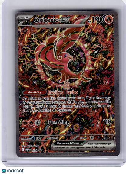 2025 Pokemon—Oricorio EX #024 Mega Evolution—Black Star Promo Holo Near Mint