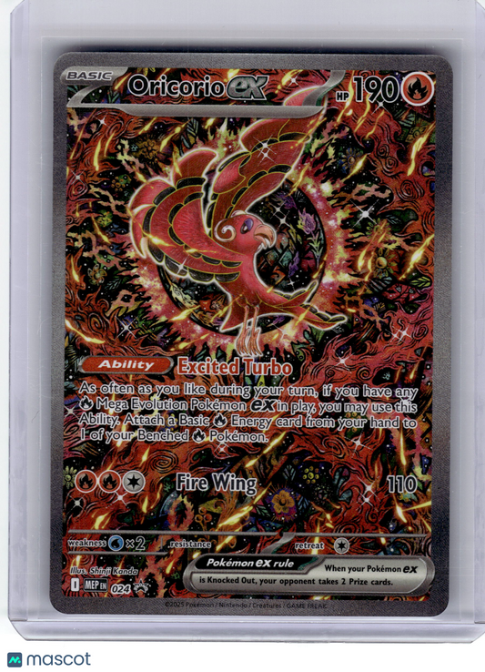 2025 Pokemon—Oricorio EX #24 Mega Evolution—Black Star Promo Holo Near Mint