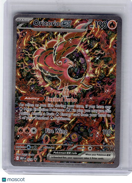 2025 Pokemon—Oricorio EX #24 Mega Evolution—Black Star Promo Holo Near Mint
