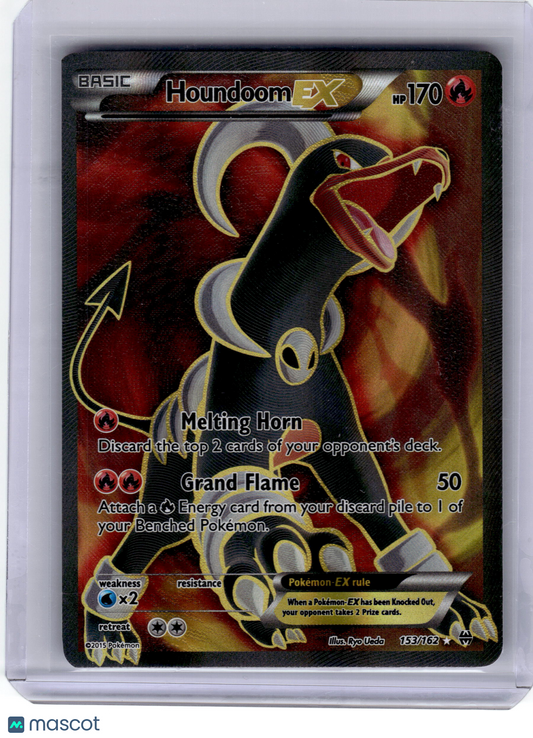 2015 Pokemon—Houndoom EX #153 XY BREAKthrough—Ultra Rare Holo Heavily Played