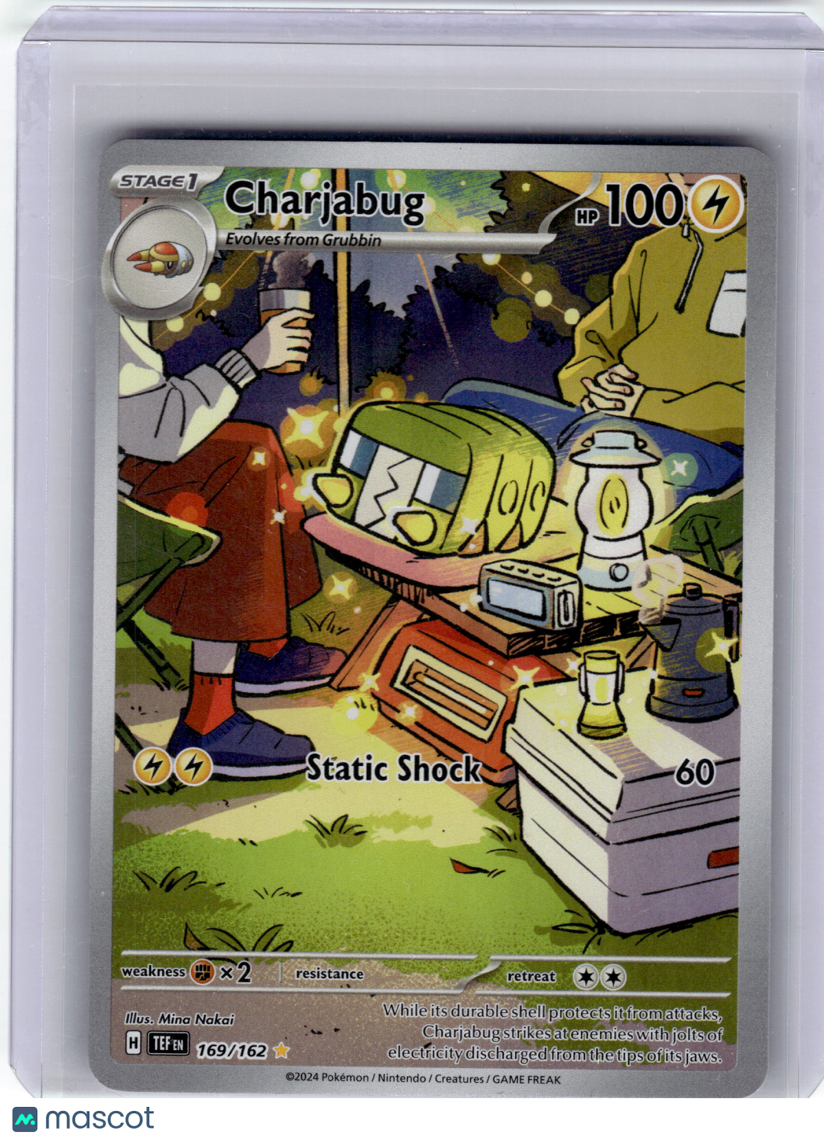 2024 Pokemon—Charjabug #169 Temporal Forces—Illustration Rare Holo Near Mint
