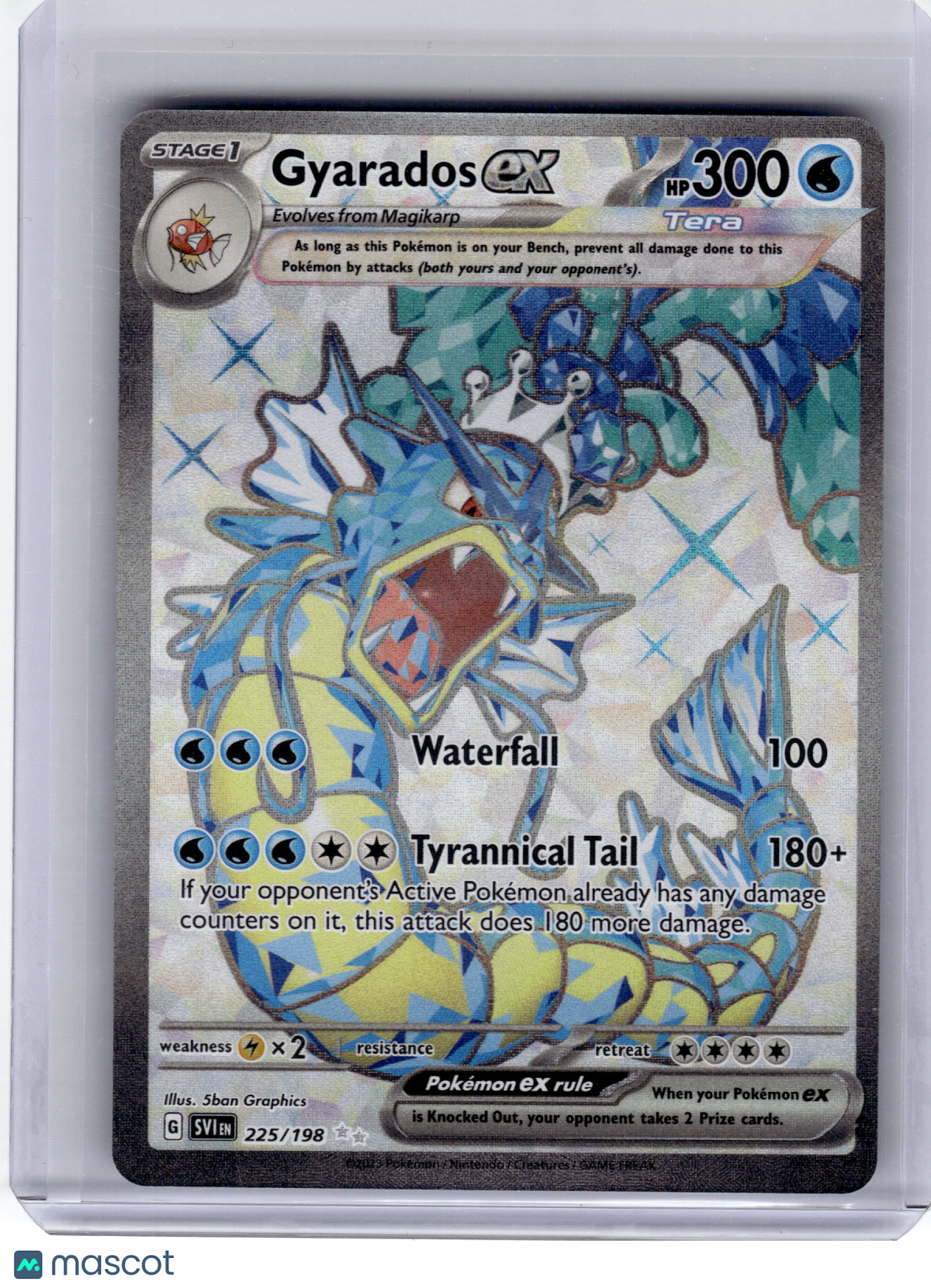 2023 Pokemon—Gyarados EX #225 Scarlet & Violet—Ultra Rare Holo Near Mint