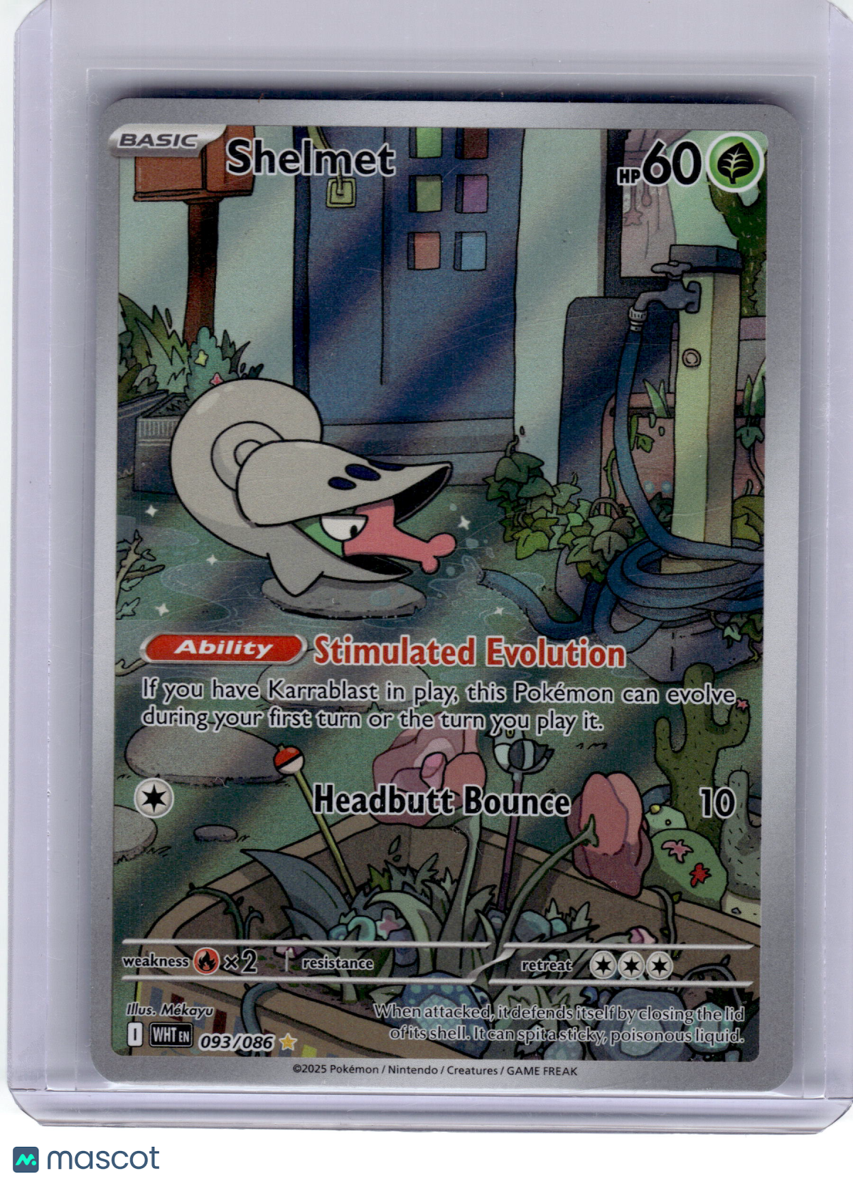 2025 Pokemon—Shelmet #93 White Flare—Illustration Rare Holo Near Mint
