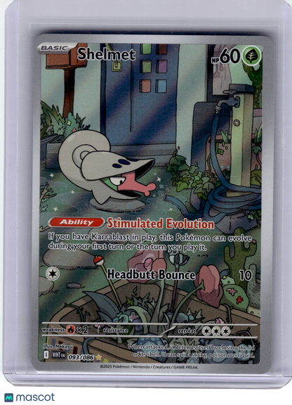 2025 Pokemon—Shelmet #93 White Flare—Illustration Rare Holo Near Mint
