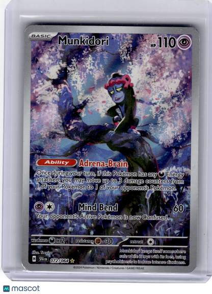 2024 Pokemon—Munkidori #72 Shrouded Fable—Illustration Rare Holo Near Mint