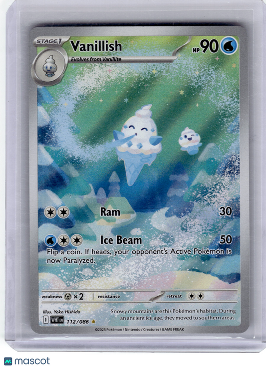 2025 Pokemon—Vanillish #112 White Flare—Illustration Rare Near Mint