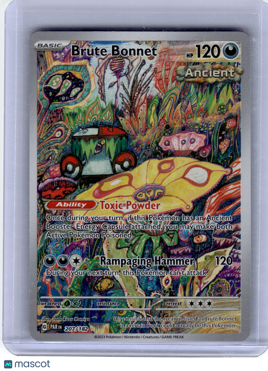 2023 Pokemon—Brute Bonnet #207 Paradox Rift—Illustration Rare Holo Near Mint