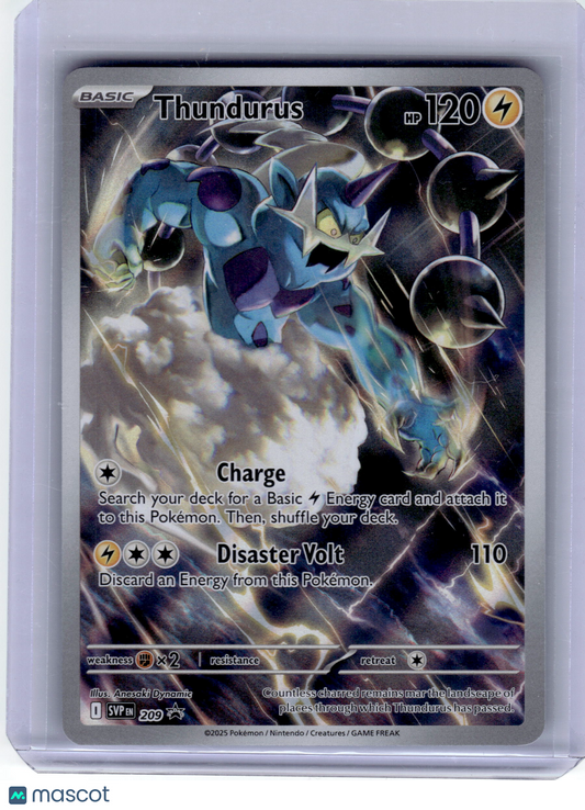 2025 Pokemon—Thundurus #209 Scarlet & Violet—Black Star Promo Holo Near Mint