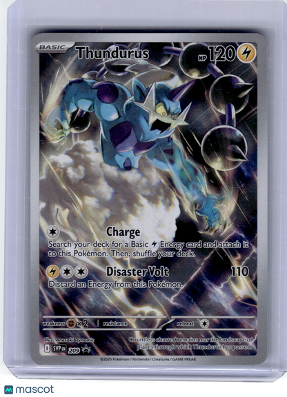 2025 Pokemon—Thundurus #209 Scarlet & Violet—Black Star Promo Holo Near Mint