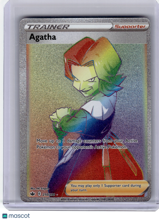 2021 Pokemon—Agatha #210 Chilling Reign—Secret Rare Holo Near Mint