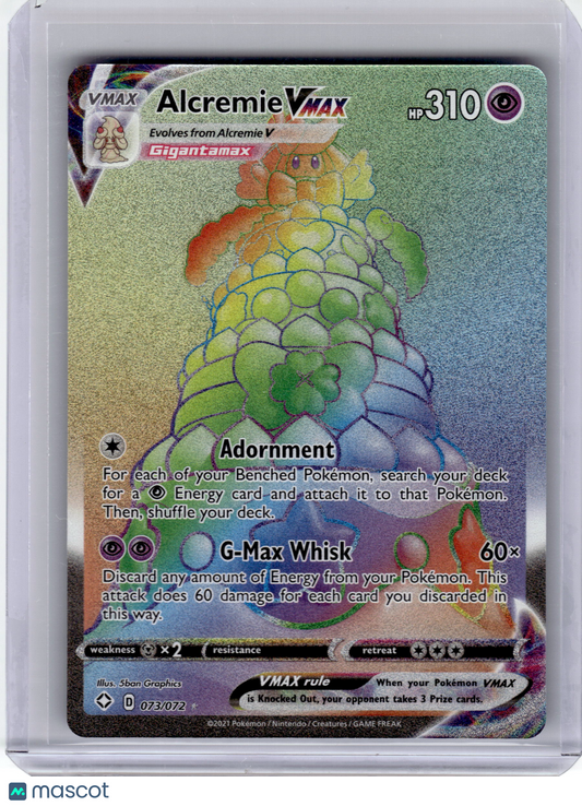 2021 Pokemon—Alcremie VMAX #73 Shining Fates—Secret Rare Holo Near Mint