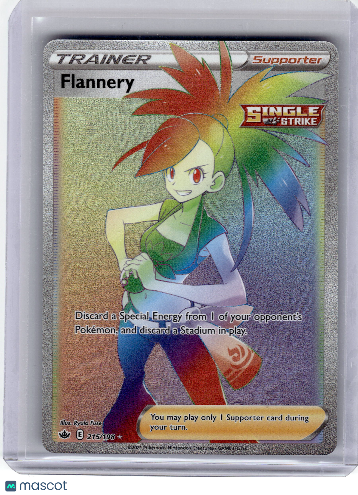 2021 Pokemon—Flannery #215 Chilling Reign—Secret Rare Holo Near Mint