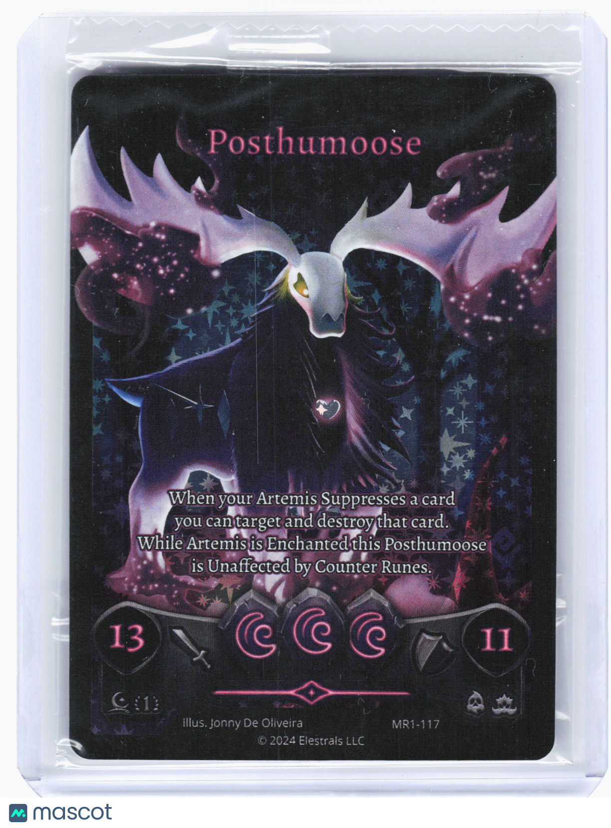2024 Elestrals—Posthumoose #MR1-117 Moonrise—Holo 1st Ed. (Box Topper) [Sealed]