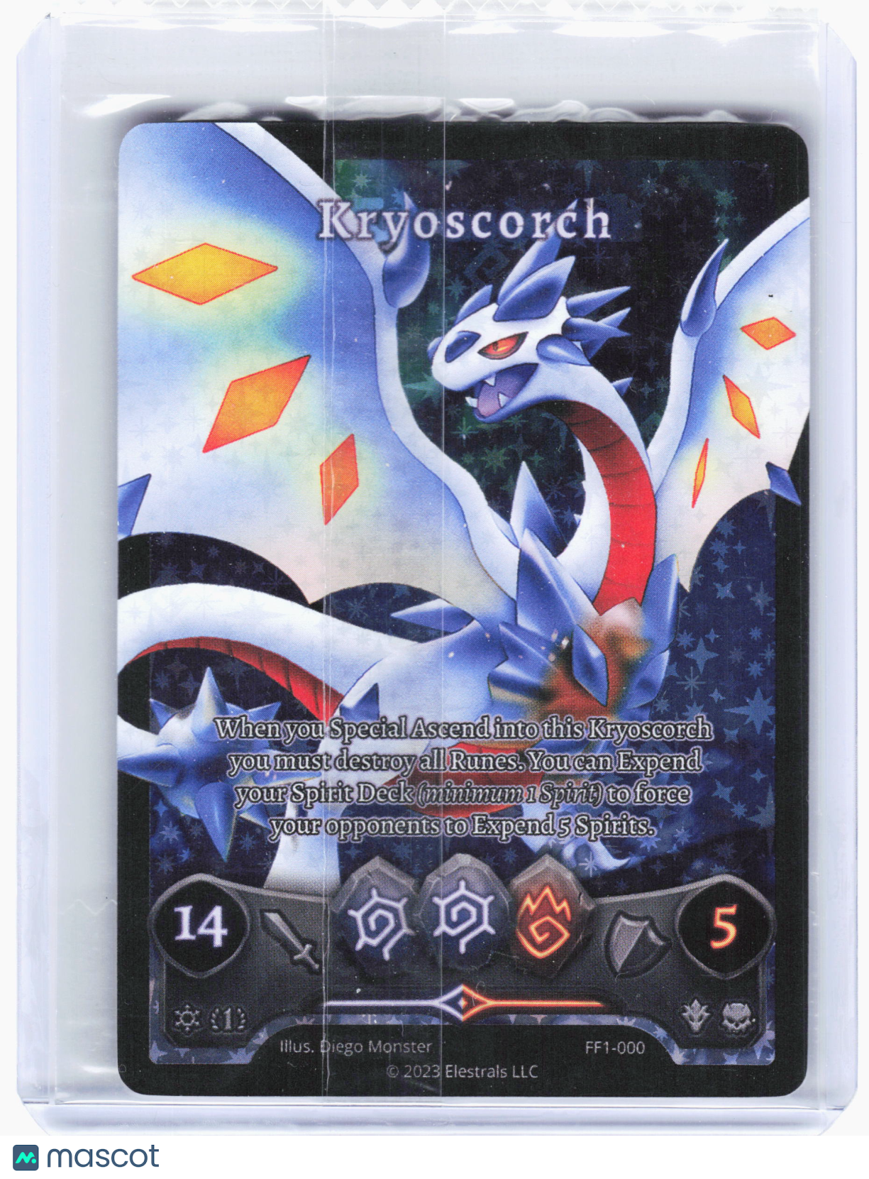 2023 Elestrals—Kryoscorch #FF1-000 Frostfall—Holo 1st Ed. (Box Topper) [Sealed]
