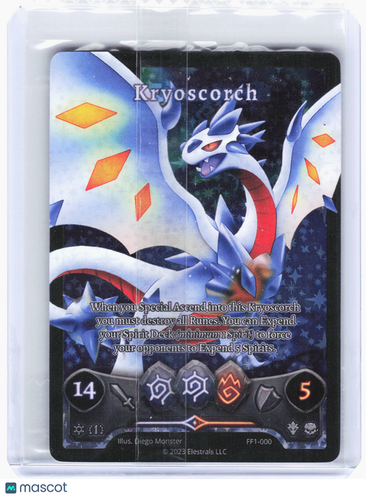 2023 Elestrals—Kryoscorch #FF1-000 Frostfall—Holo 1st Ed. (Box Topper) [Sealed]