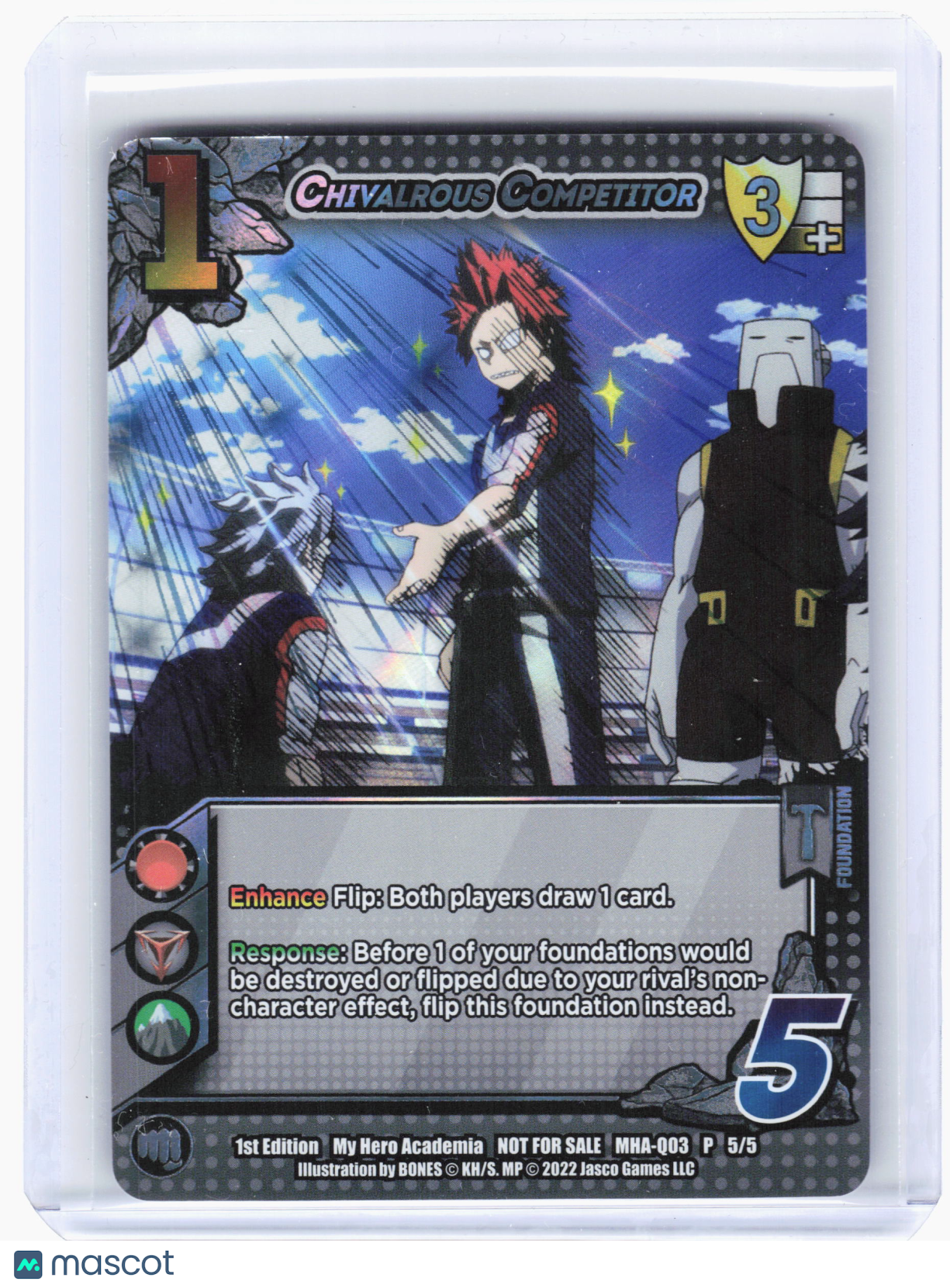 2022 UniVersus—Chivalrous Competitor #MHA-Q03 5/5 My Hero Academia Promo—1st Ed.