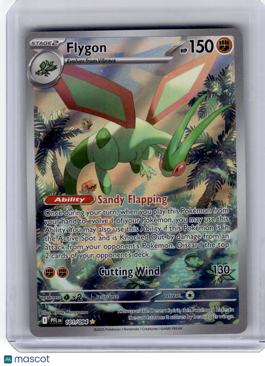 2025 Pokemon—Flygon #101 Phantasmal Flames—Illustration Rare Holo Near Mint