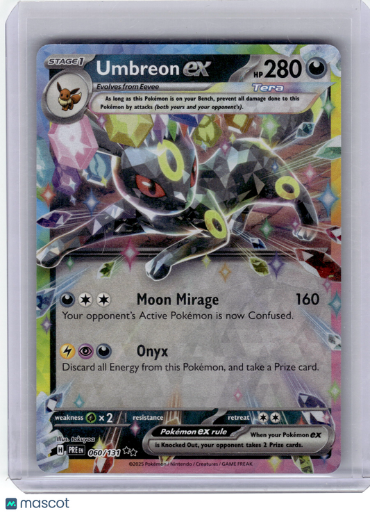2025 Pokemon—Umbreon EX #60 Prismatic Evolution—Double Rare Holo Near Mint
