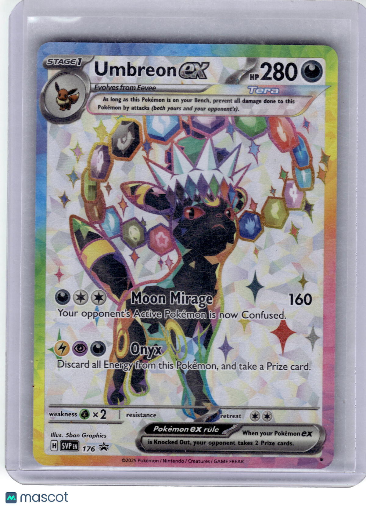 2025 Pokemon—Umbreon EX #176 Scarlet & Violet—Black Star Promo Holo Near Mint