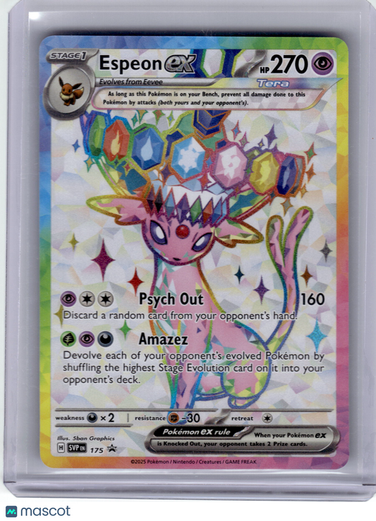 2025 Pokemon—Espeon EX #175 Scarlet & Violet—Black Star Promo Holo Near Mint