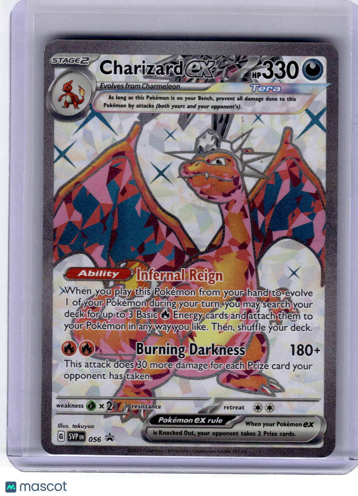 2023 Pokemon—Charizard EX #056 Scarlet & Violet—Black Star Promo Holo Damage