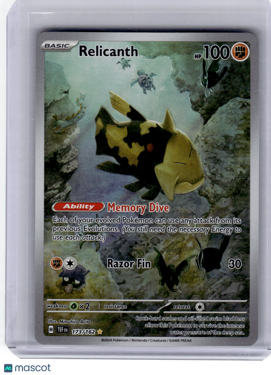2024 Pokemon—Relicanth #173 Temporal Forces—Illustration Rare Near Mint