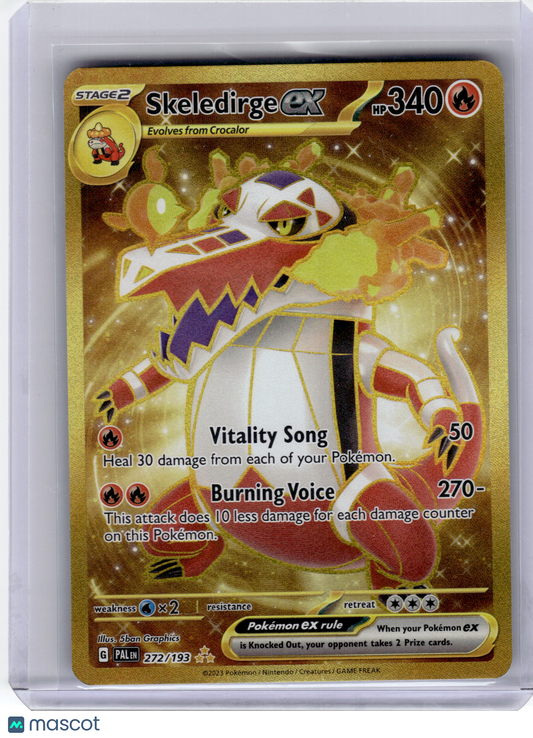 2023 Pokemon—Skeledirge EX #272 Paldea Evolved—Hyper Rare Gold Near Mint