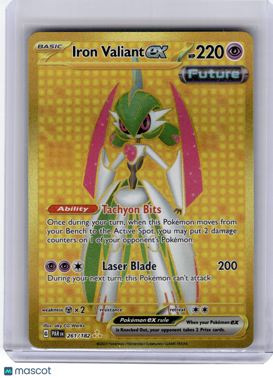 2023 Pokemon—Iron Valiant EX #261 Paradox Rift—Hyper Rare Gold Near Mint