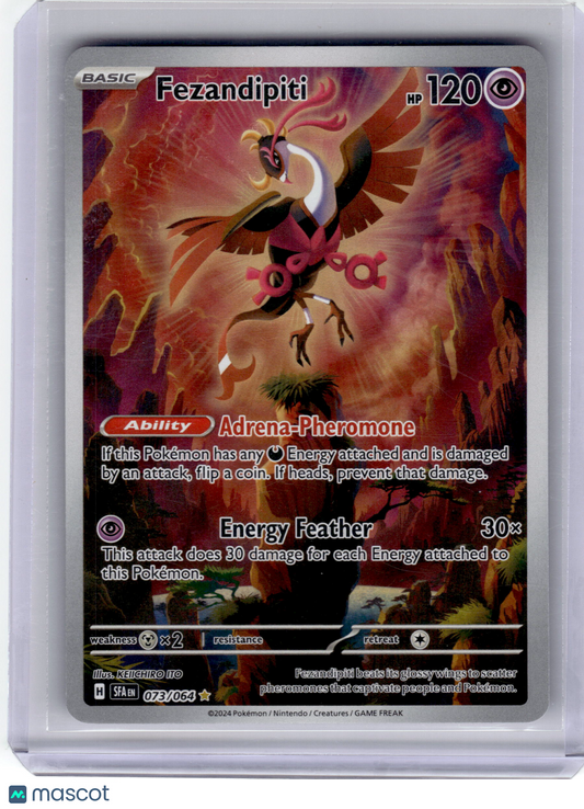 2024 Pokemon—Fezandipiti #73 Shrouded Fable—Illustration Rare Holo Near Mint
