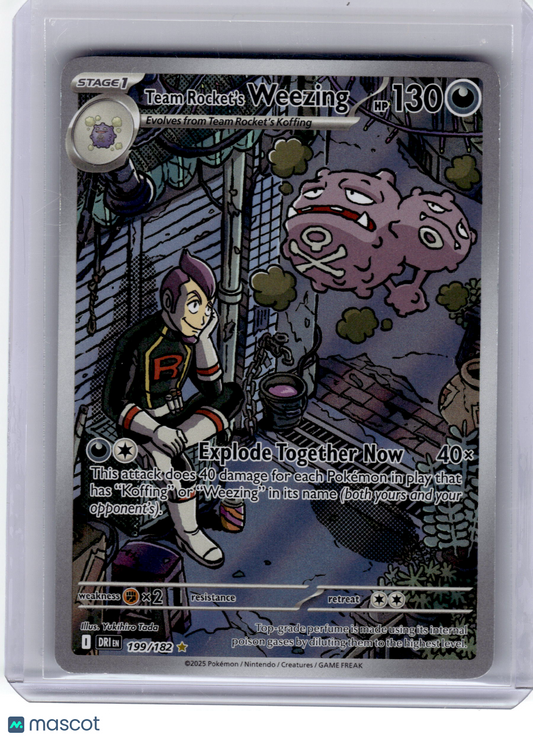 2025 Pokemon—Team Rocket's Weezing 199 Destined Rivals—Illustration Rare Holo LP