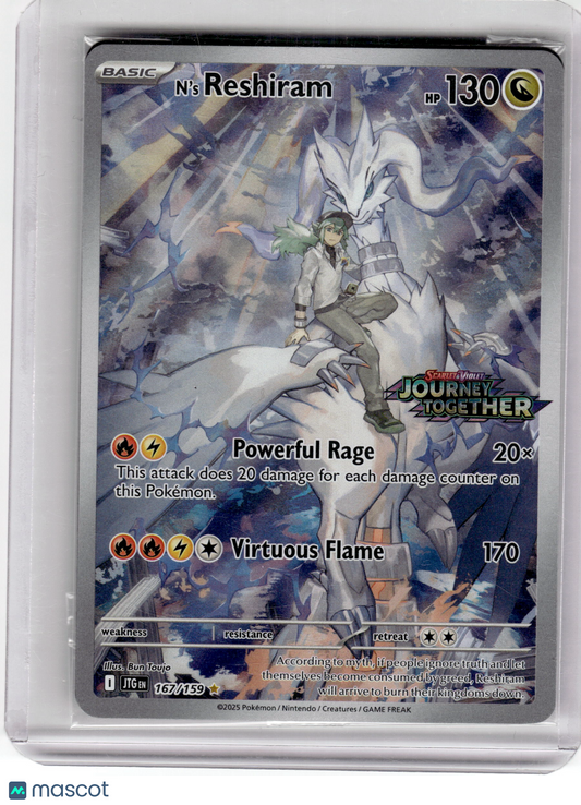 2025 Pokemon—N'S Reshiram #167 Journey Together—IR Holo (Sealed) Near Mint
