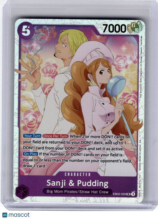 2025 One Piece—Sanji & Pudding #EB02-035 Anime 25th Collection—Super Rare Foil