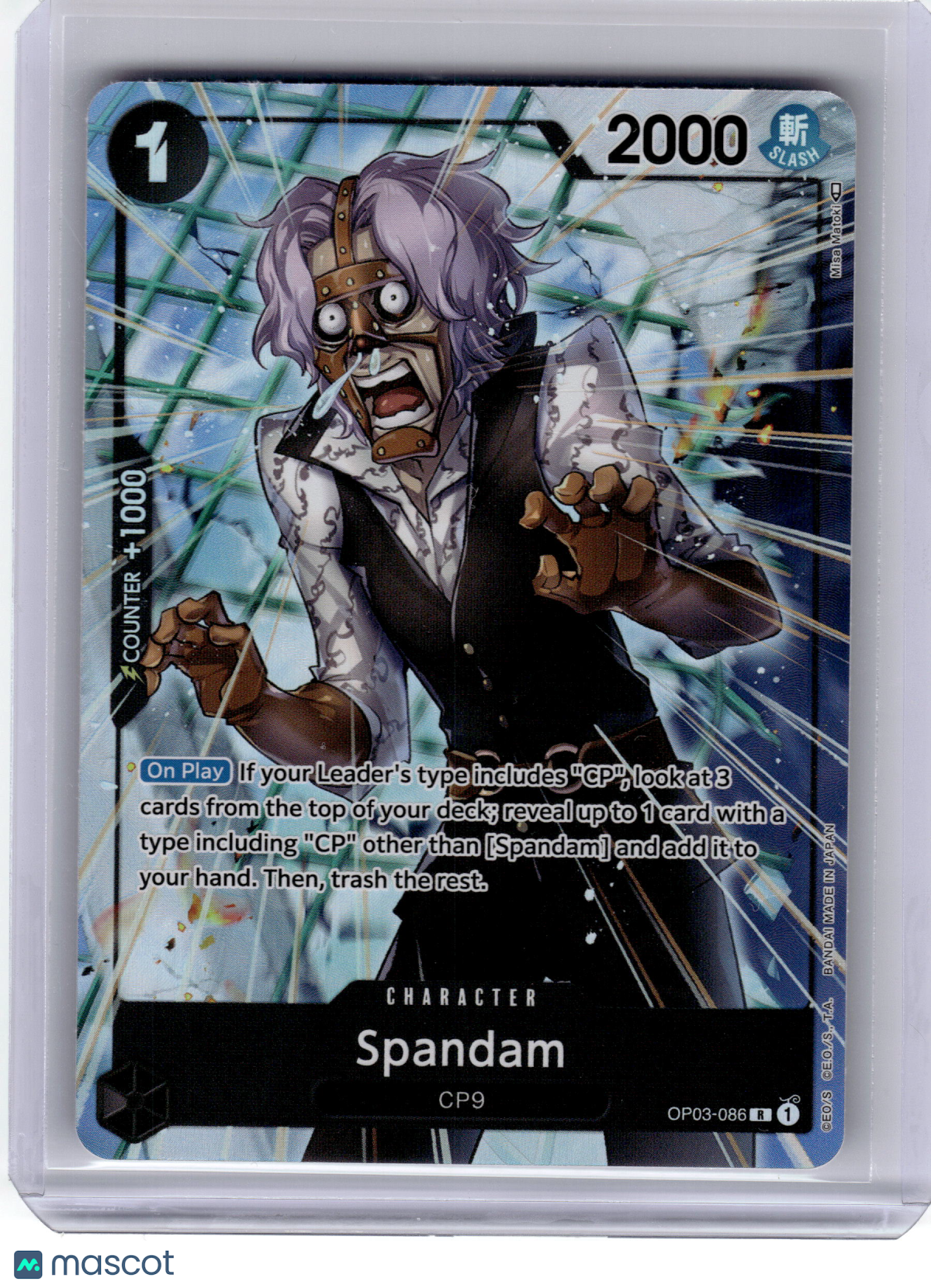2023 One Piece Card Game—Spandam #OP03-086 Pillars of Strength—Rare Foil