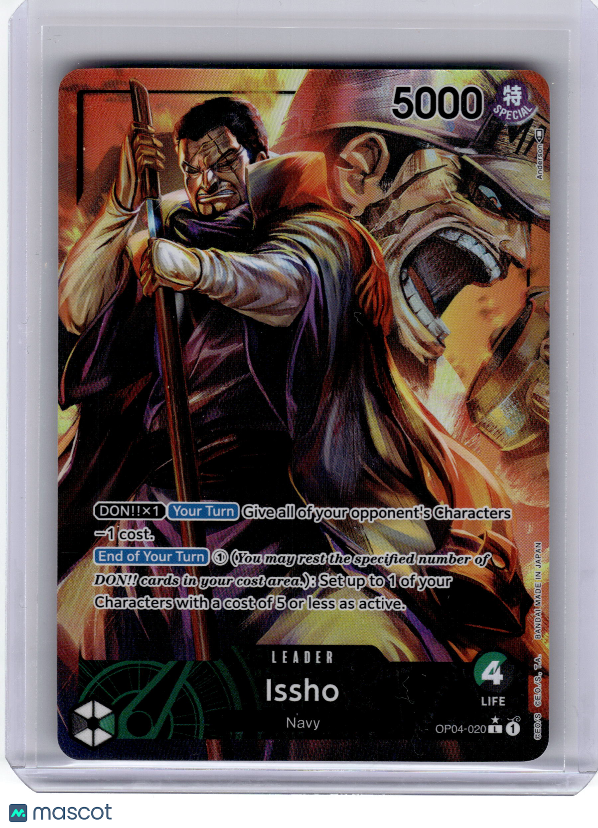 2023 One Piece—Issho #OP04-020 Kingdoms of Intrigue—Leader Foil Alt Art