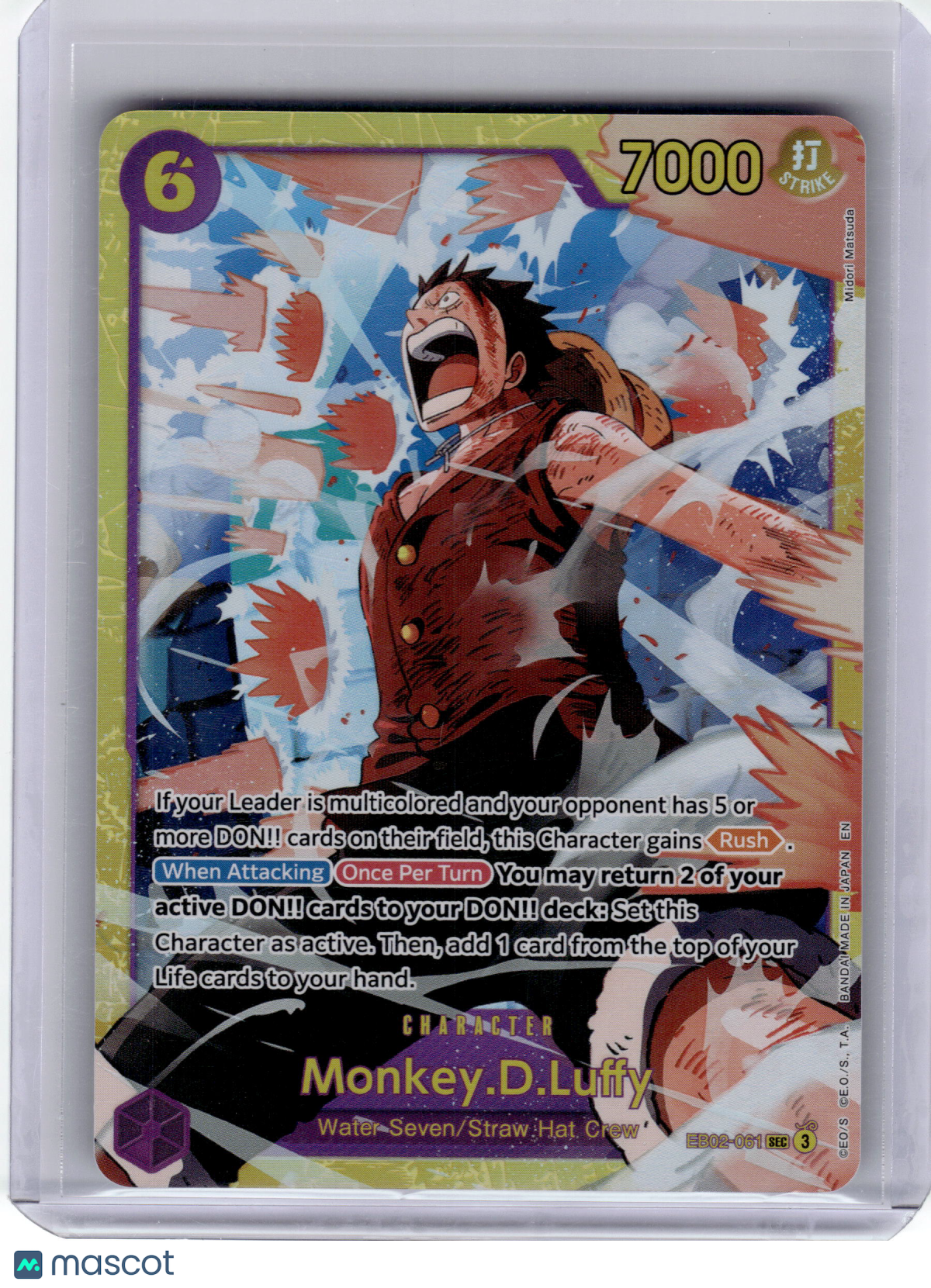 2025 One Piece—Monkey.D.Luffy #EB02-061 The Best Vol. 2 (Premium)—Secret Rare