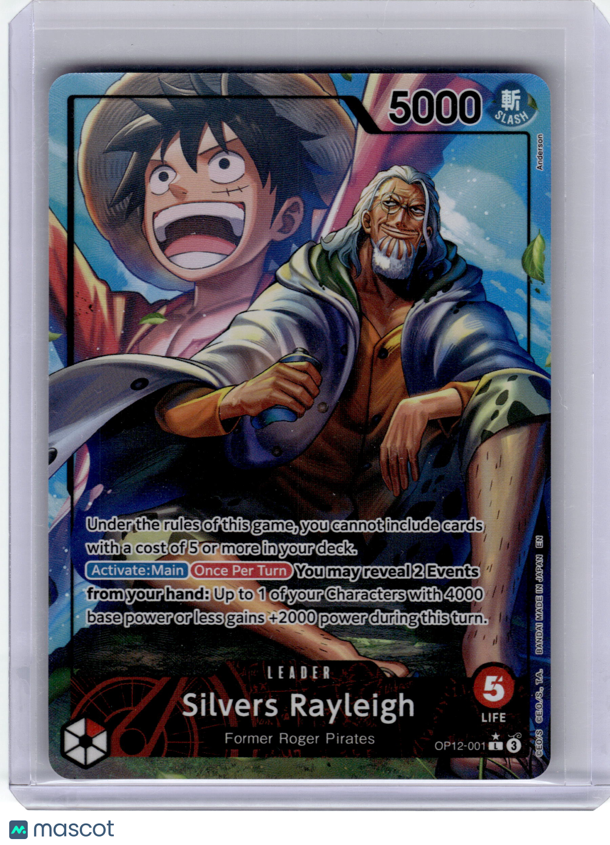 2025 One Piece—Silvers Rayleigh #OP12-001 Legacy of the Master—Leader Alt Art
