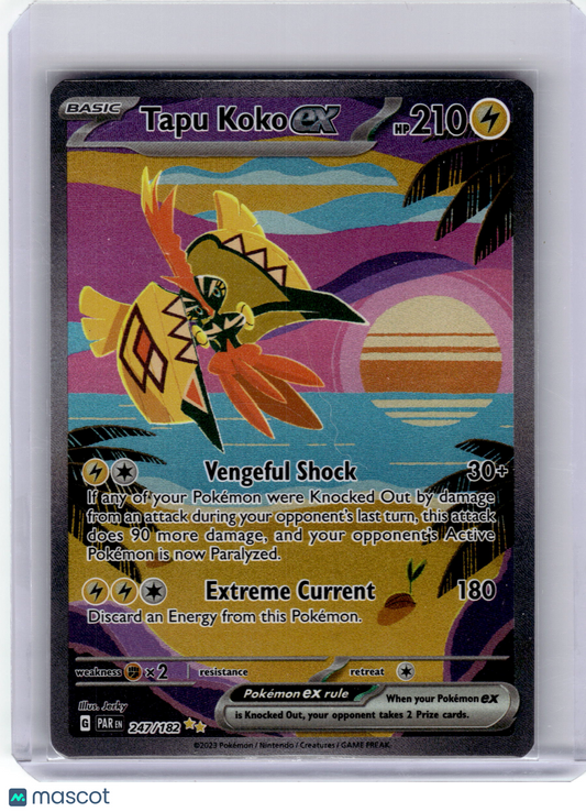 2023 Pokemon—Tapu Koko EX #247 Paradox Rift—Special Illustration Rare Holo