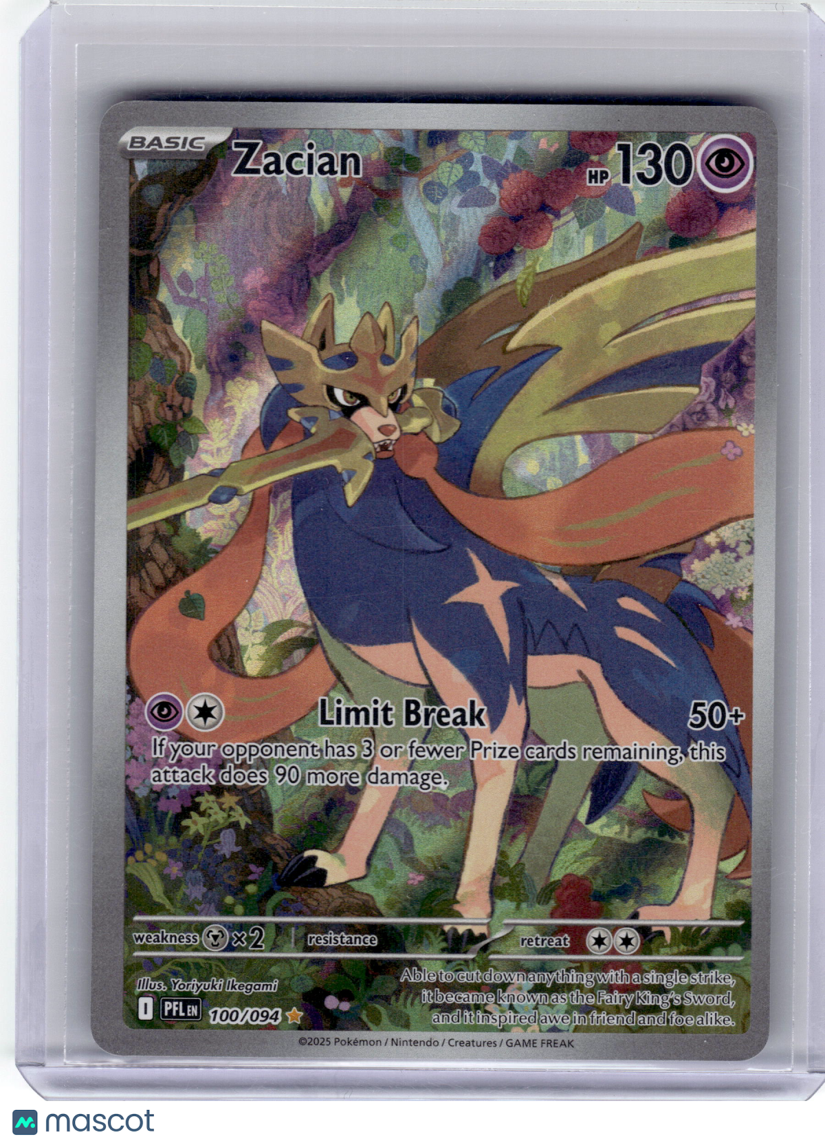 2025 Pokemon—Zacian #100 Phantasmal Flames—Illustration Rare Holo