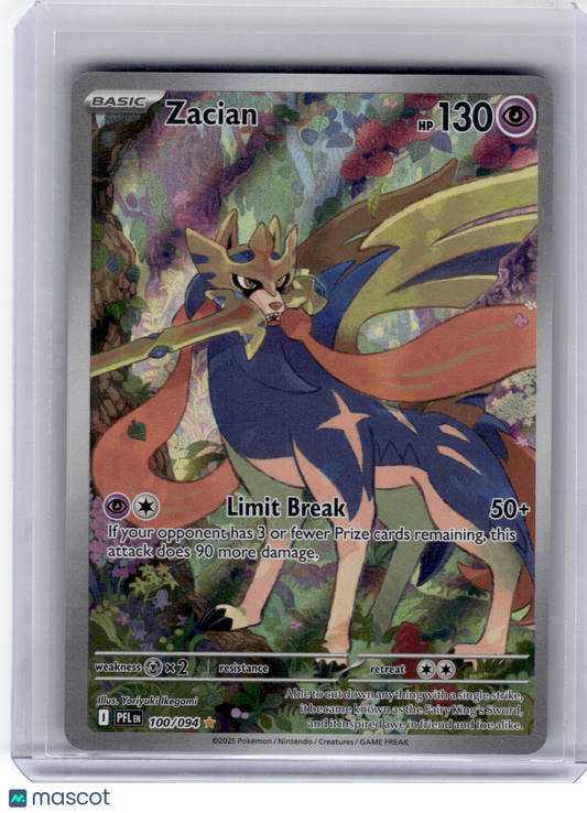 2025 Pokemon—Zacian #100 Phantasmal Flames—Illustration Rare Holo