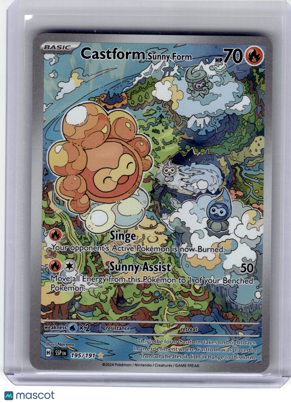 2024 Pokemon—Castform Sunny Form #195 Surging Sparks—Illustration Rare ...
