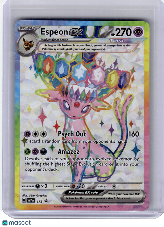 2025 Pokemon—Espeon EX #175 Scarlet & Violet—Black Star Promo Holo