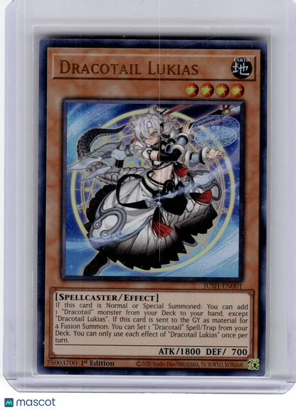 2025 YuGiOh! TCG—Dracotail Lukias #JUSH-EN001 Justice Hunters—UR Foil 1st Ed.