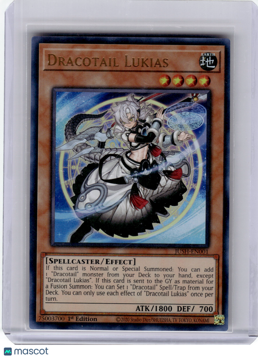 2025 Yu-Gi-Oh! Trading Card Game—Dracotail Lukias #JUSH-EN001 Justice Hunters— 1st Edition