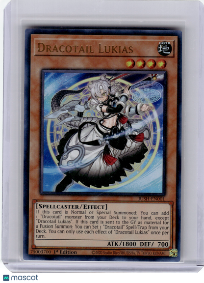 2025 YuGiOh! TCG—Dracotail Lukias #JUSH-EN001 Justice Hunters—Ultra Rare 1st Ed